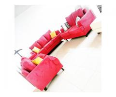 7 Siter Red Sofa
