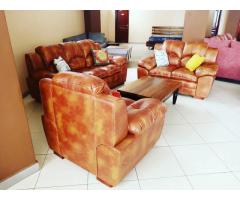 BROWN LEATHER COUCH